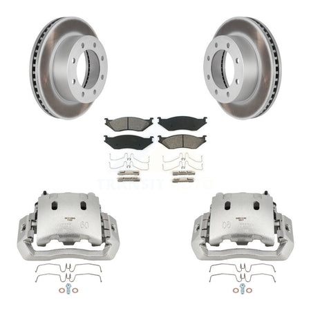 Front Disc Brake Caliper Coat Rotors And Semi-Metallic Pad Kit For Ford F-450 Super Duty KCG-100670S