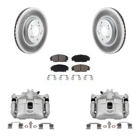 Front Brake Caliper Coat Rotors & Ceramic Pad Kit For 2006-2011 Honda Civic Si with 2.0L KCG-100671C