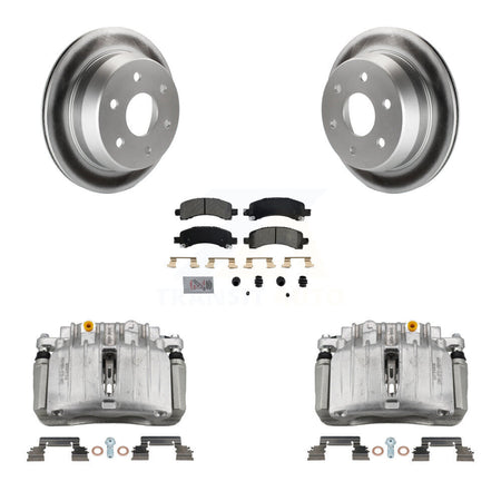 Rear Brake Caliper Coat Rotors Semi-Metallic Pad Kit For 02 Chevrolet Avalanche 1500 4WD KCG-100672N
