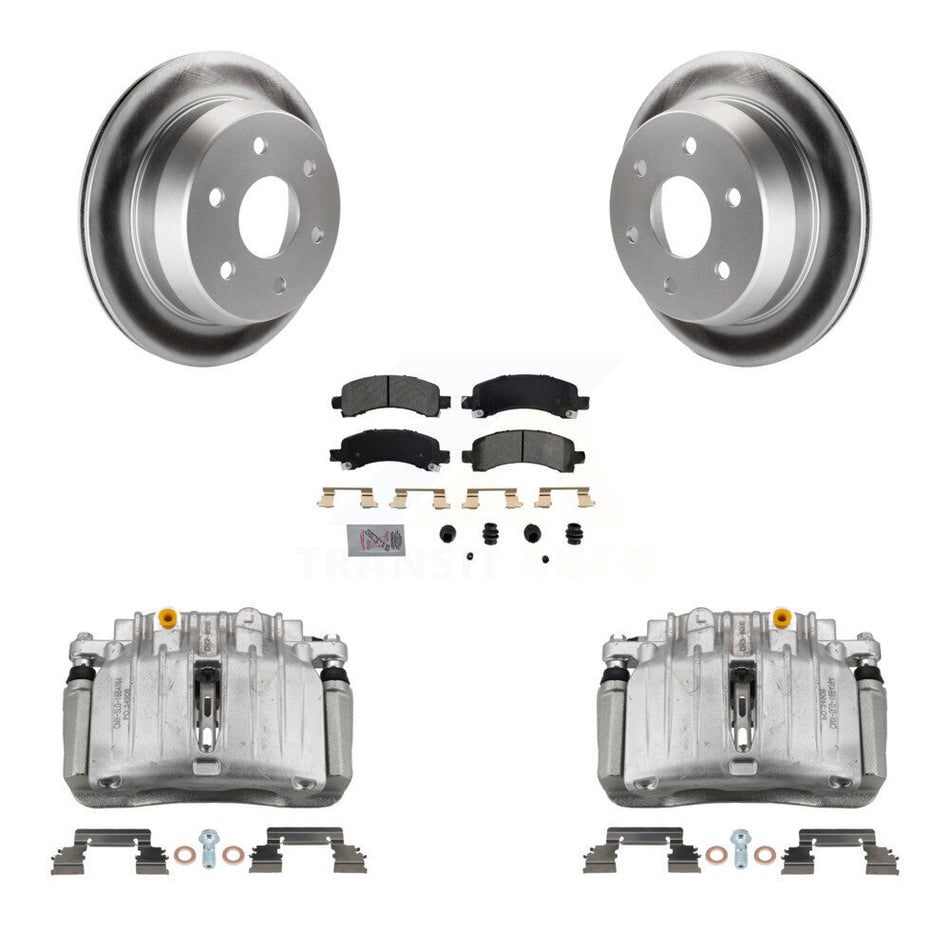 Rear Brake Caliper Coat Rotors Semi-Metallic Pad Kit For 02 Chevrolet Avalanche 1500 4WD KCG-100672N