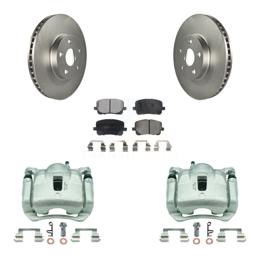 Front Brake Caliper Coat Rotors & Ceramic Pad Kit For Toyota Corolla Matrix Pontiac Vibe KCG-100672T