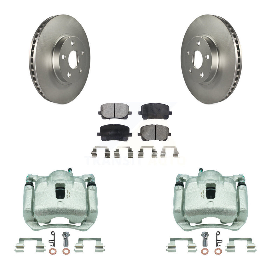 Front Brake Caliper Coat Rotors & Ceramic Pad Kit For Toyota Corolla Matrix Pontiac Vibe KCG-100672T