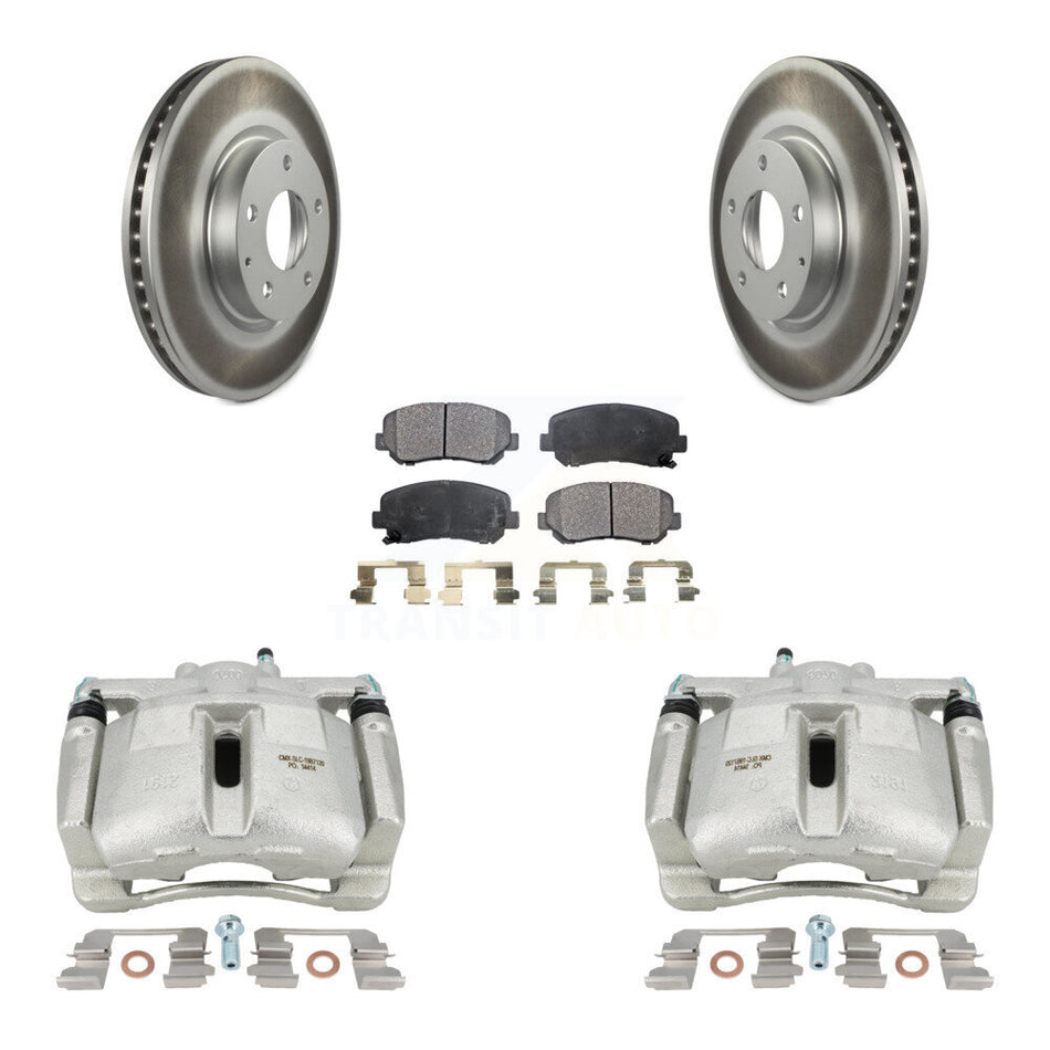 Front Disc Brake Caliper Coated Rotor And Semi-Metallic Pad Kit For 2013-2015 Mazda CX-5 KCG-100673P