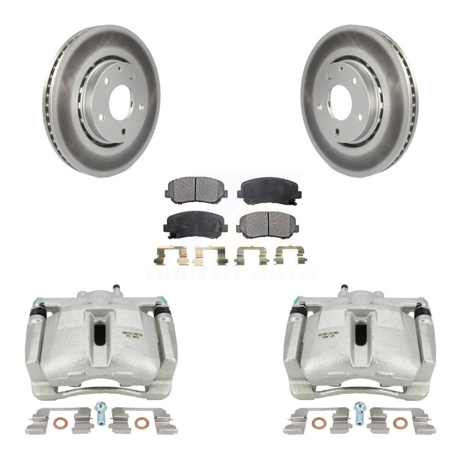 Front Disc Brake Caliper Coated Rotors And Semi-Metallic Pads Kit For Mazda CX-5 KCG-100674P
