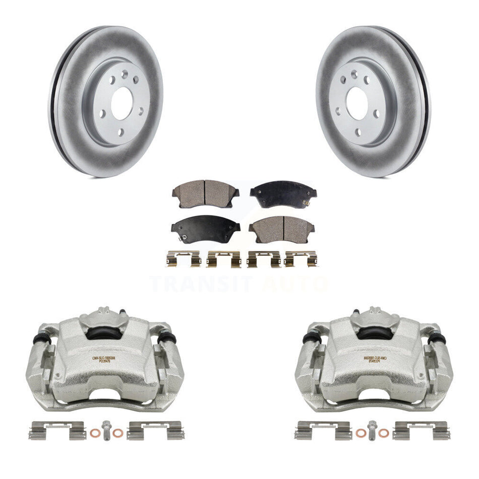 Front Disc Brake Caliper Coat Rotors & Ceramic Pad Kit For Chevrolet Cruze Sonic Limited KCG-100674T