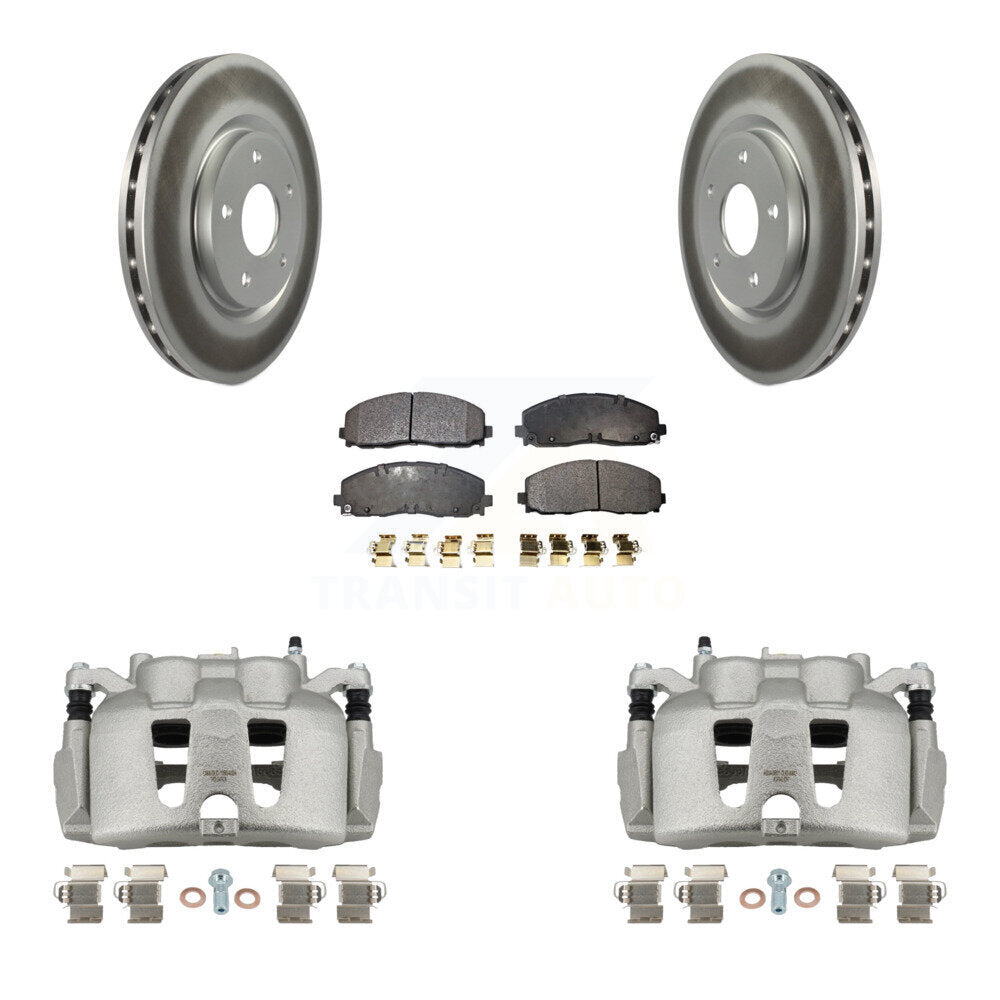 Front Disc Brake Caliper Coated Rotors And Ceramic Pads Kit For 2014-2020 Dodge Journey KCG-100675T