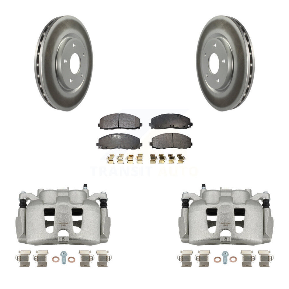 Front Disc Brake Caliper Coated Rotors And Ceramic Pads Kit For 2014-2020 Dodge Journey KCG-100675T