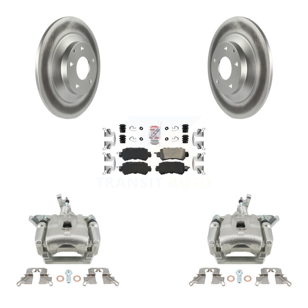 Rear Disc Brake Caliper Coated Rotors And Ceramic Pads Kit For 2013-2015 Mazda CX-5 KCG-100677N