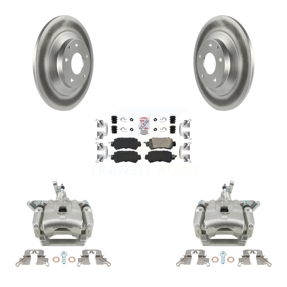 Rear Disc Brake Caliper Coated Rotors And Ceramic Pads Kit For 2013-2015 Mazda CX-5 KCG-100677N