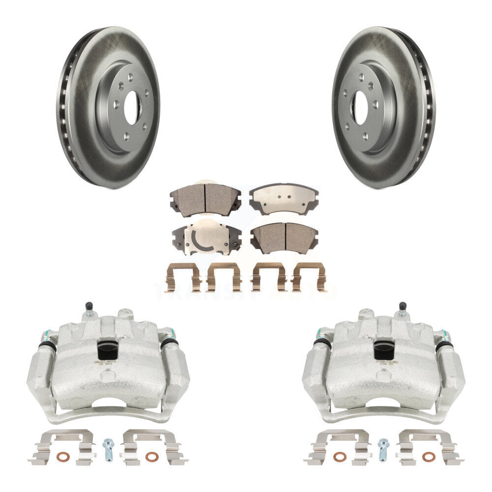 Front Disc Brake Caliper Coated Rotors And Semi-Metallic Pads Kit For Chevrolet Camaro KCG-100677P