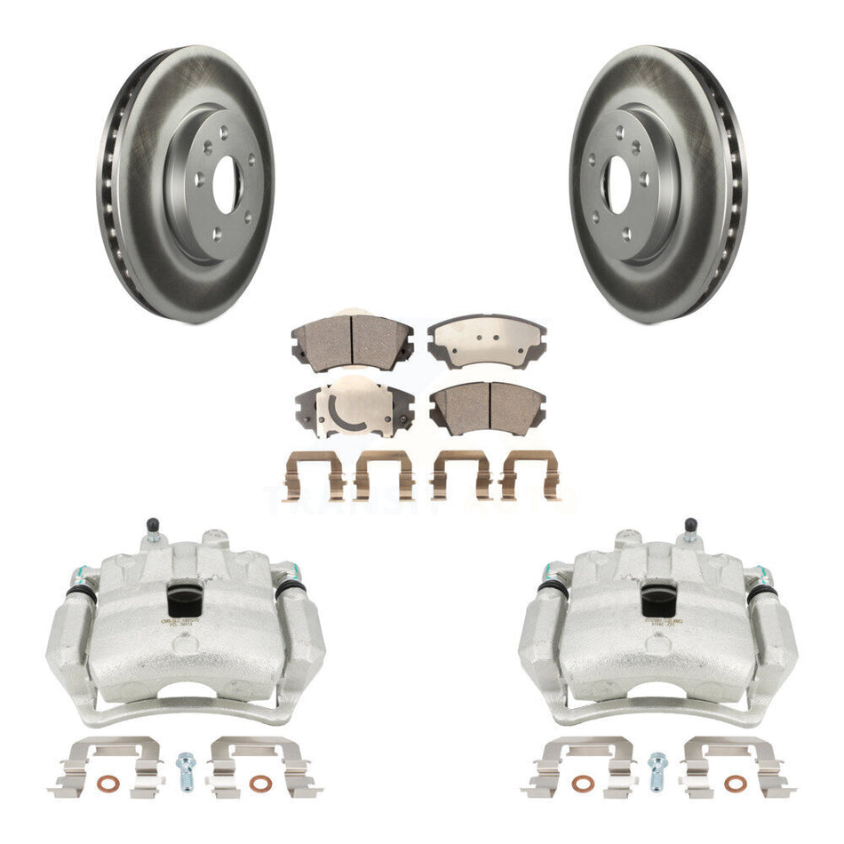 Front Disc Brake Caliper Coated Rotors And Semi-Metallic Pads Kit For Chevrolet Camaro KCG-100677P