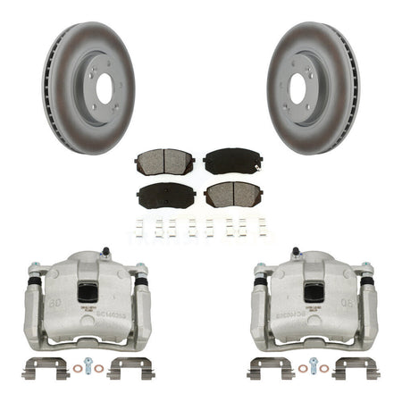 Front Brake Caliper Coat Rotor Semi-Metallic Pad Kit For Kia Sportage 2.4L From 12 10 15 KCG-100677S