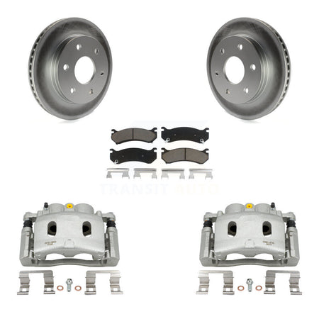Front Disc Brake Caliper Coated Rotors And Ceramic Pads Kit For Chevrolet Silverado 1500 KCG-100678C