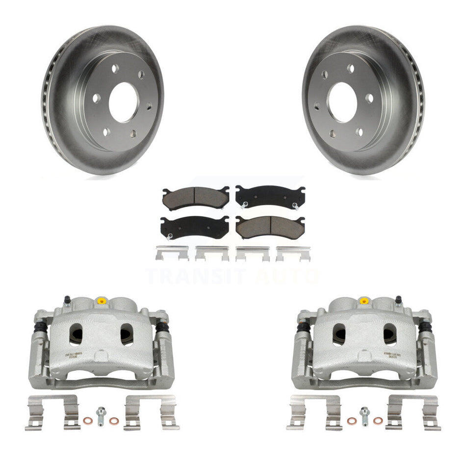 Front Disc Brake Caliper Coated Rotors And Ceramic Pads Kit For Chevrolet Silverado 1500 KCG-100678C