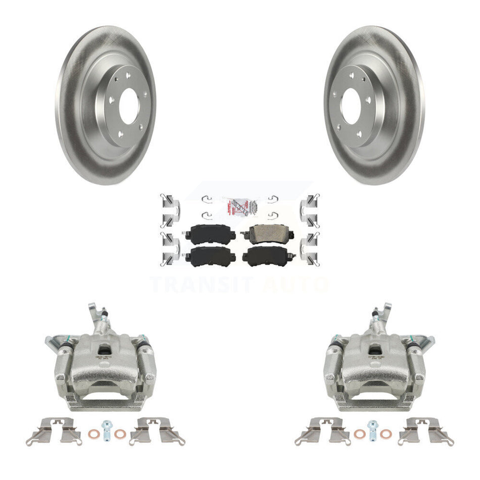 Rear Disc Brake Caliper Coated Rotors And Ceramic Pads Kit For 2013-2015 Mazda CX-5 KCG-100678N