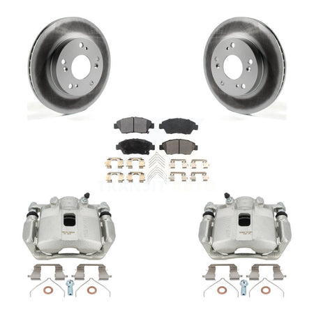 Front Disc Brake Caliper Coated Rotors And Ceramic Pads Kit For Honda Civic Acura ILX KCG-100678T