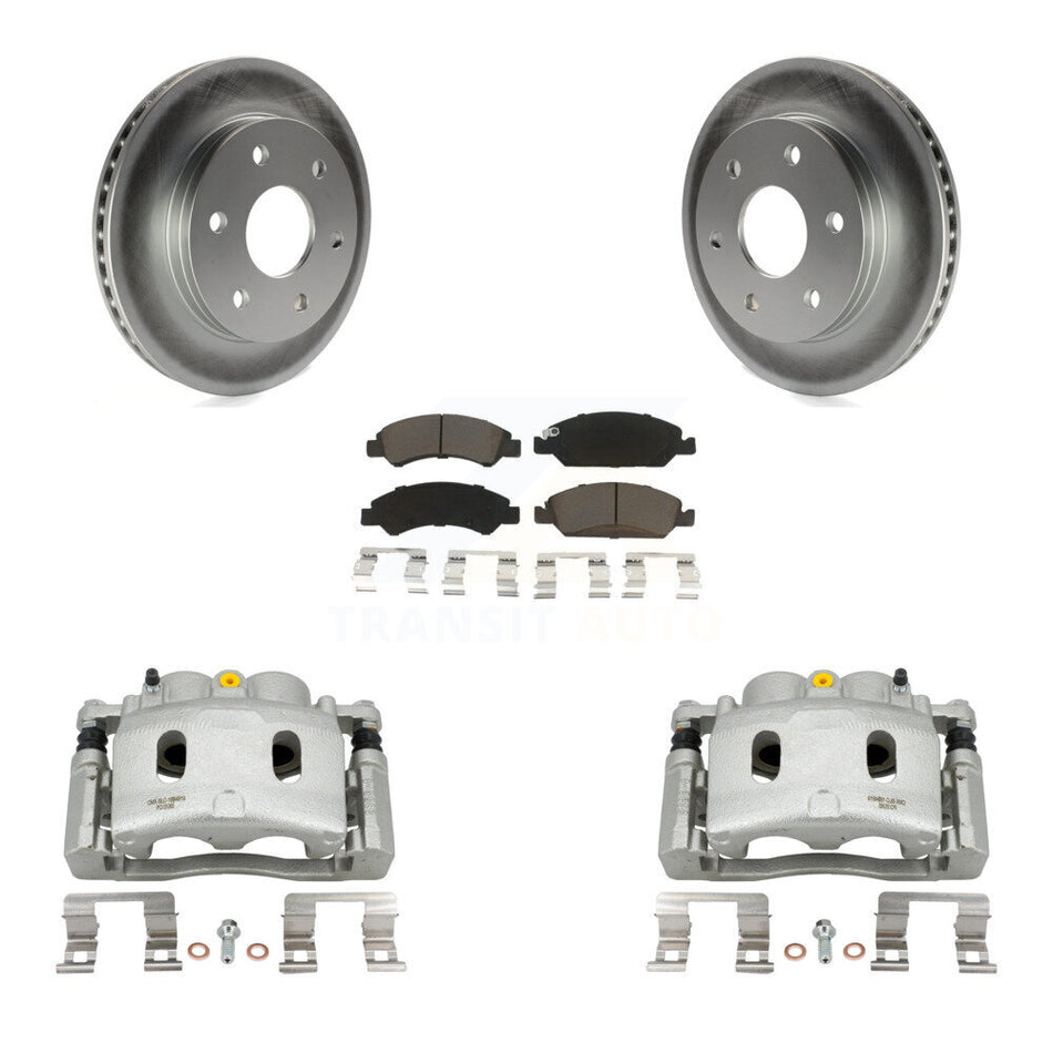 Front Brake Caliper Coat Rotor Ceramic Pad Kit For 2007 GMC Sierra 1500 Disc rear brakes KCG-100679C