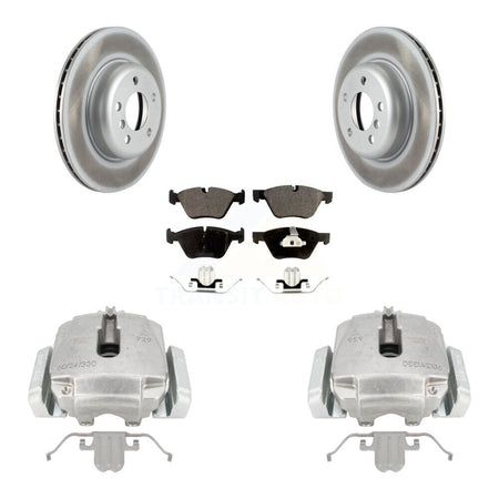 Front Disc Brake Caliper Coated Rotors And Semi-Metallic Pads Kit For BMW 528i xDrive KCG-100679P