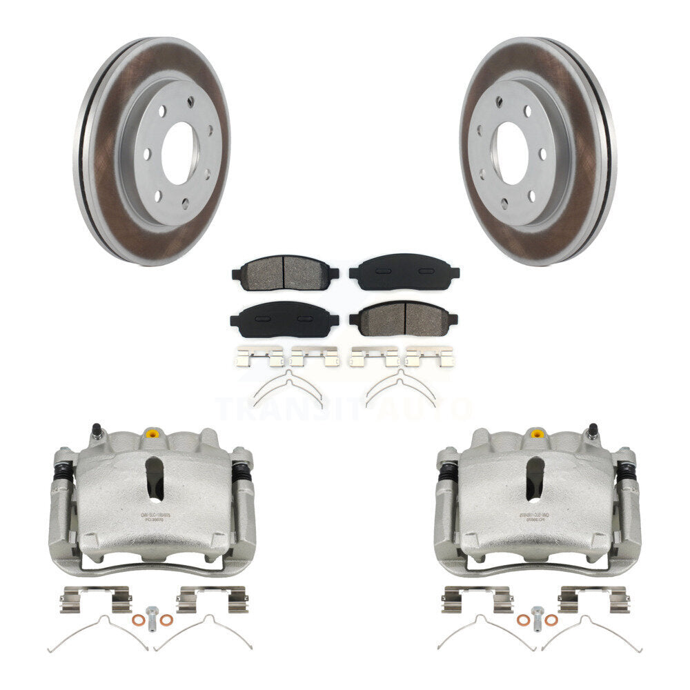 Front Brake Caliper Coat Rotors Semi-Metallic Pad Kit For Ford F-150 Lincoln Mark LT 4WD KCG-100679S