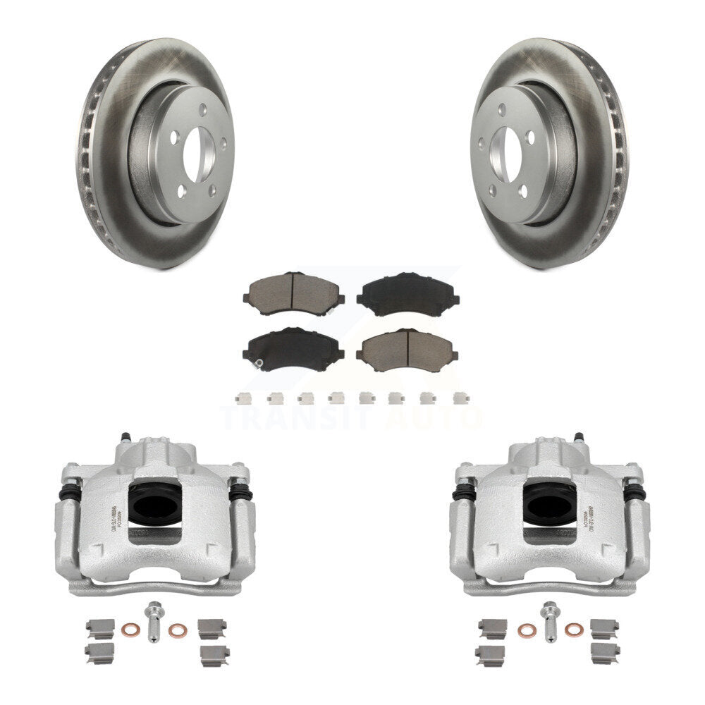 Front Disc Brake Caliper Coated Rotors And Ceramic Pads Kit For Dodge Nitro KCG-100680C