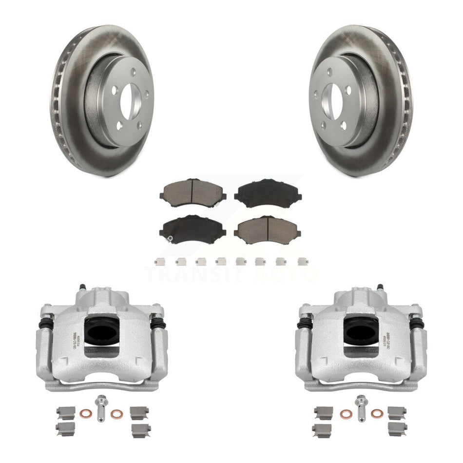 Front Disc Brake Caliper Coated Rotors And Ceramic Pads Kit For Dodge Nitro KCG-100680C