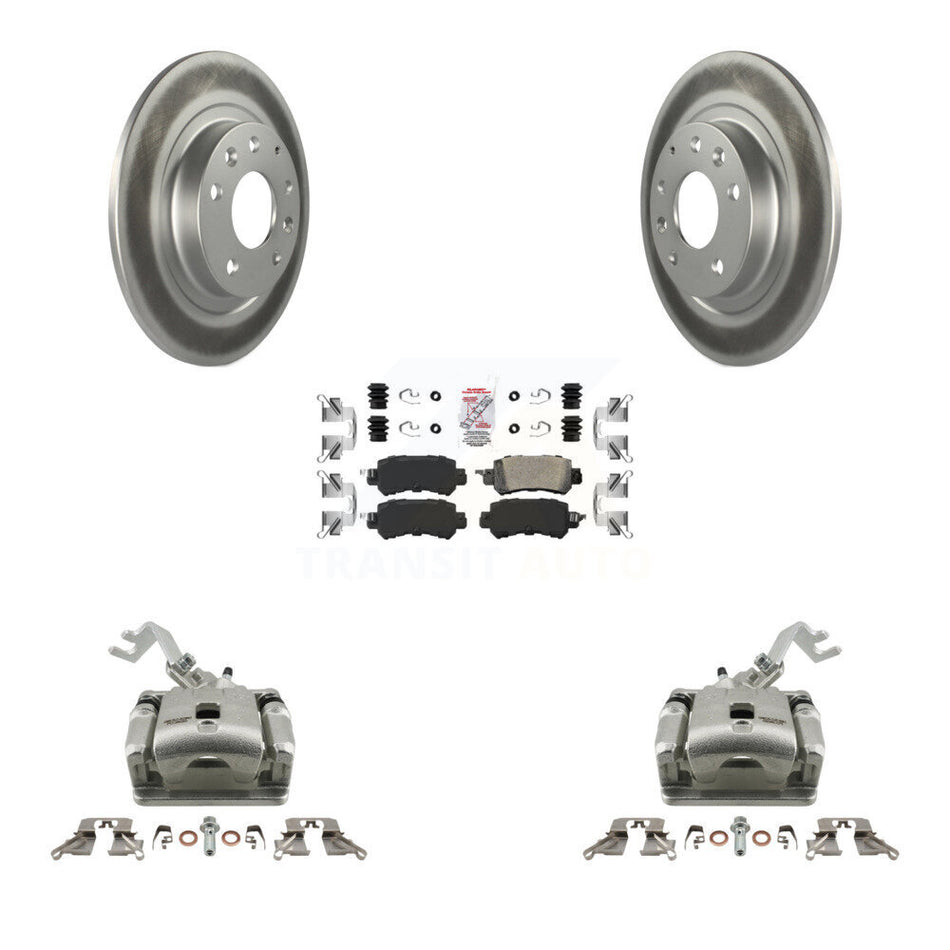 Rear Disc Brake Caliper Coated Rotors And Ceramic Pads Kit For 2016-2018 Mazda CX-3 KCG-100680N
