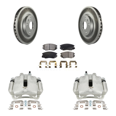 Front Brake Caliper Coat Rotor & Semi-Metallic Pad Kit For Chevrolet Equinox GMC Terrain KCG-100680P