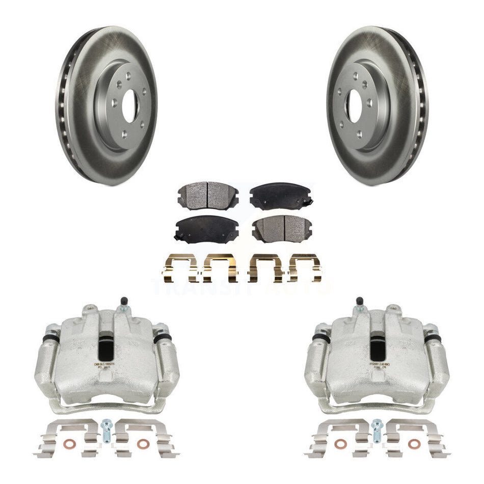 Front Brake Caliper Coat Rotor & Semi-Metallic Pad Kit For Chevrolet Equinox GMC Terrain KCG-100680P