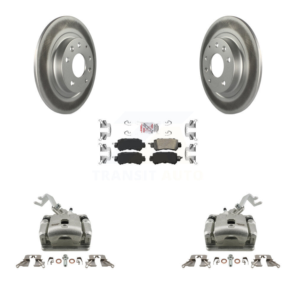 Rear Disc Brake Caliper Coated Rotors And Ceramic Pads Kit For 2016-2018 Mazda CX-3 KCG-100681N