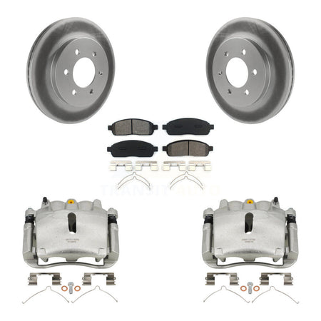 Front Brake Caliper Coat Rotors Semi-Metallic Pad Kit For Ford F-150 Lincoln Mark LT 4WD KCG-100681S