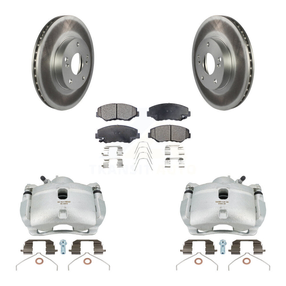 Front Disc Brake Caliper Coated Rotors And Ceramic Pads Kit For 2003-2011 Honda Element KCG-100681T