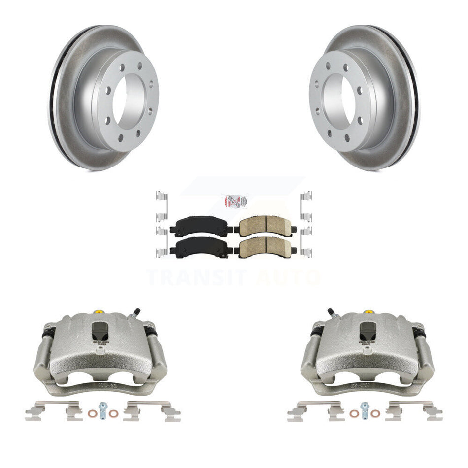 Rear Disc Brake Caliper Coated Rotors And Ceramic Pads Kit For Chevrolet Express 3500 2500 GMC Savana KCG-100682N