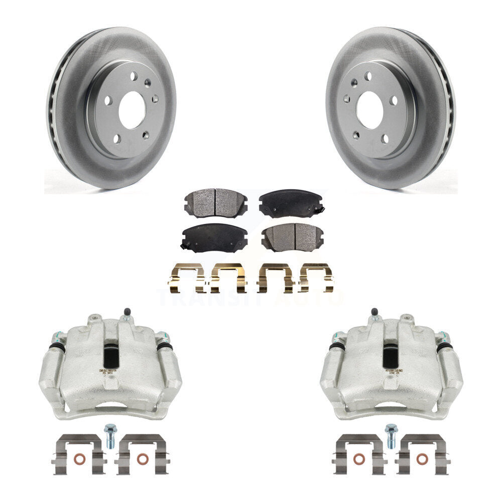 Front Brake Caliper Coat Rotors & Semi-Metallic Pad Kit For Chevrolet Malibu Buick Regal KCG-100682P