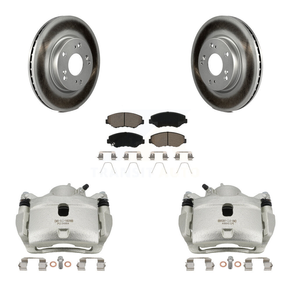 Front Disc Brake Caliper Coated Rotors And Ceramic Pads Kit For 2013 Acura ILX 2.0L KCG-100683C