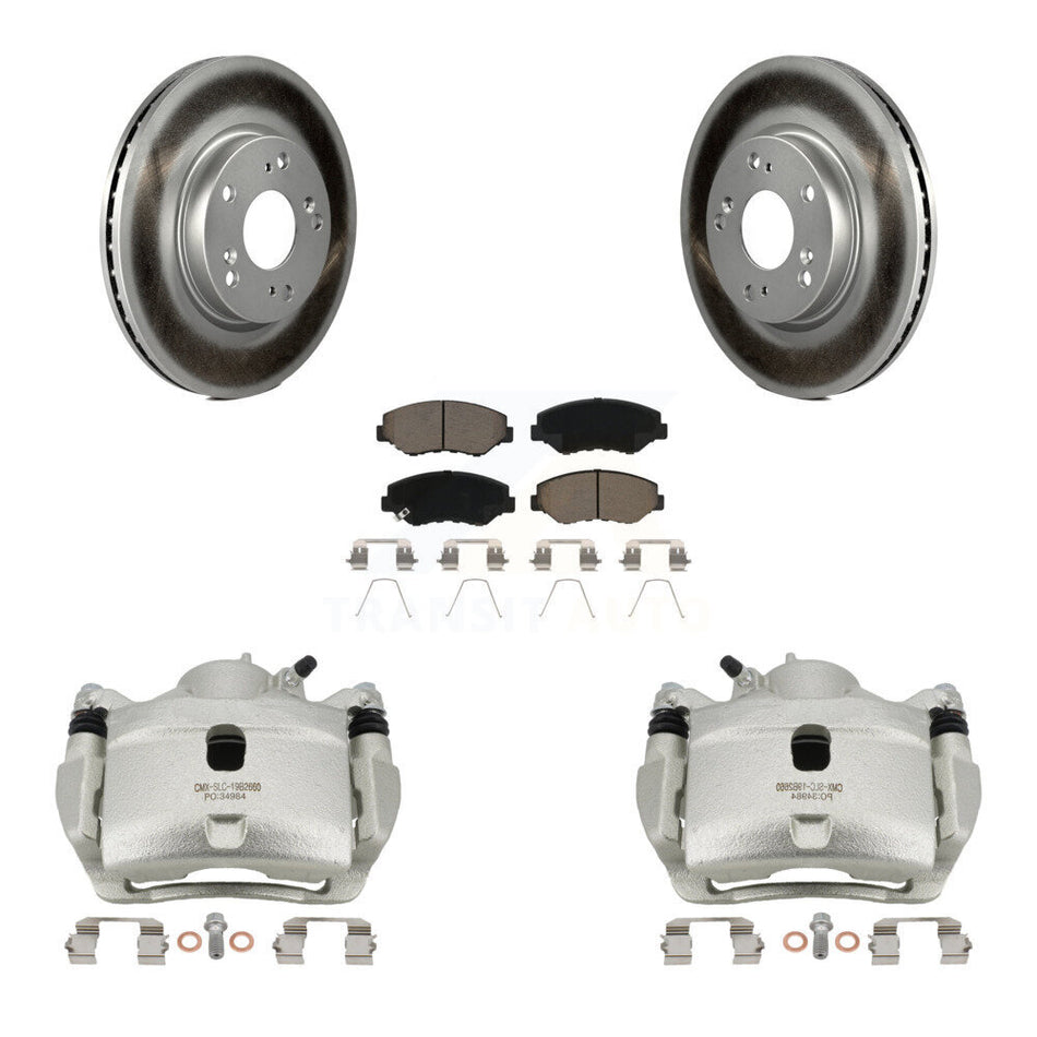 Front Disc Brake Caliper Coated Rotors And Ceramic Pads Kit For 2013 Acura ILX 2.0L KCG-100683C