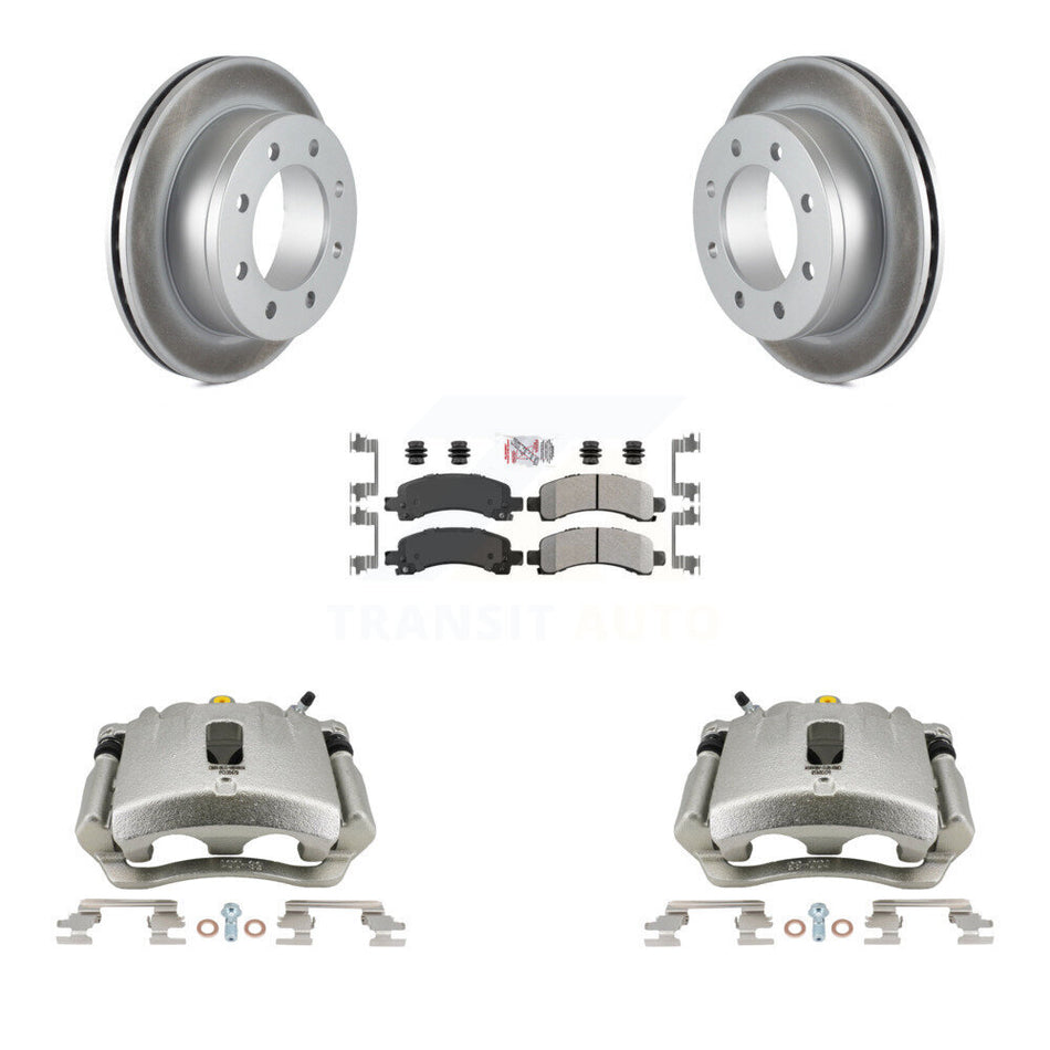 Rear Disc Brake Caliper Coated Rotors And Semi-Metallic Pads Kit For Chevrolet Express 3500 2500 GMC Savana KCG-100683N