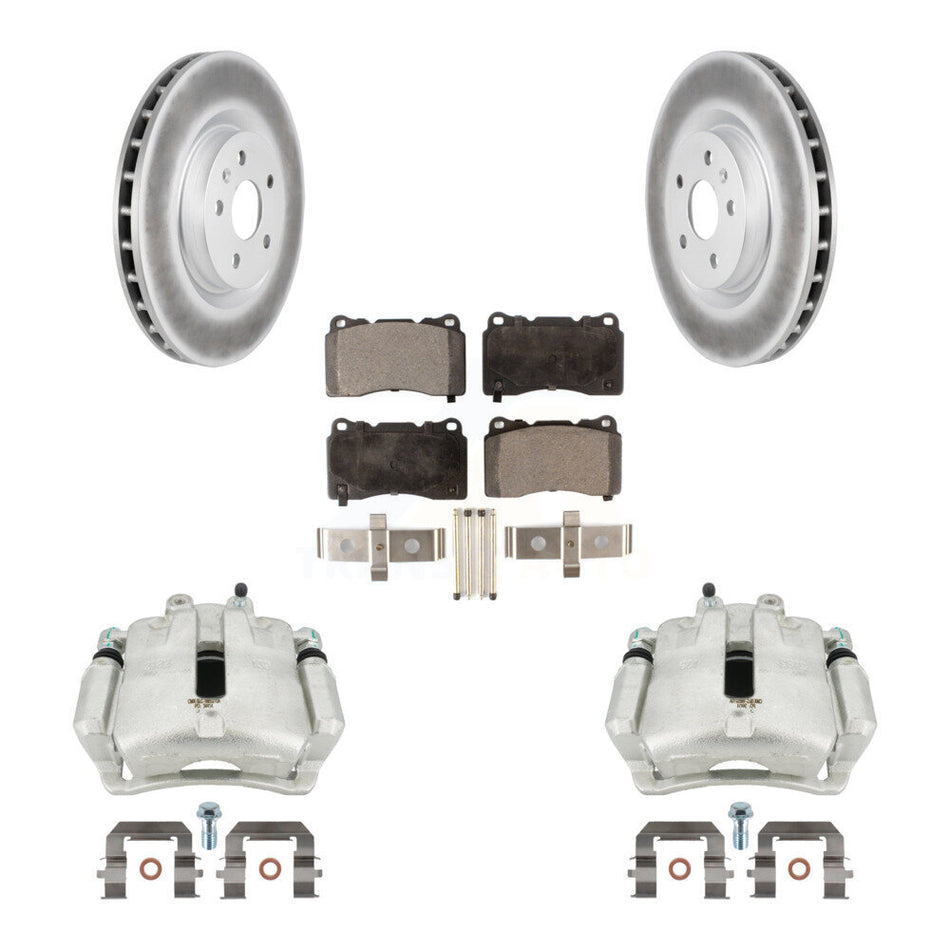 Front Disc Brake Caliper Coat Rotor Semi-Metallic Pad Kit For 2012-2013 Buick Regal 2.4L KCG-100683P