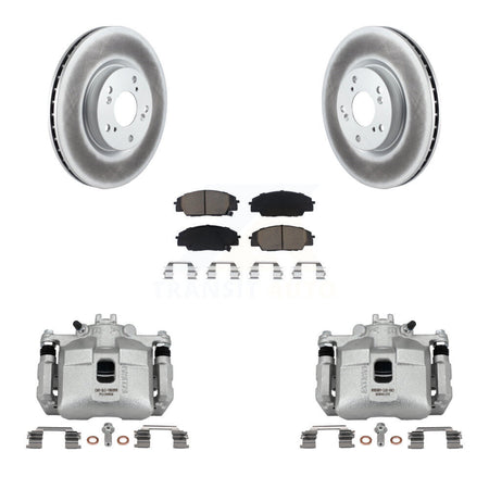 Front Disc Brake Caliper Coated Rotor And Ceramic Pad Kit For 2002-2006 Acura RSX Type-S KCG-100684C