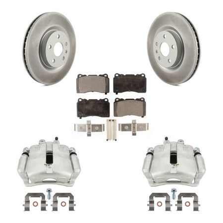 Front Disc Brake Caliper Coat Rotor Semi-Metallic Pad Kit For 2014-2017 Buick Regal 2.4L KCG-100684P