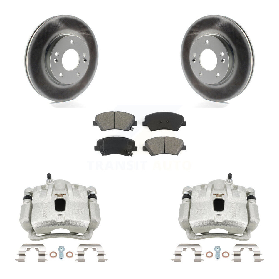 Front Brake Caliper Coat Rotors Semi-Metallic Pad Kit For 2011-2012 Hyundai Elantra 1.8L KCG-100685S
