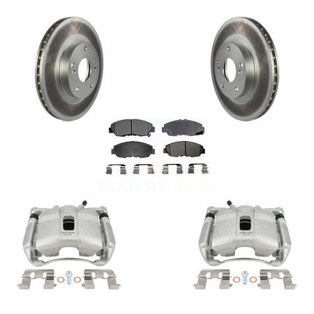 Front Disc Brake Caliper Coat Rotors & Ceramic Pad Kit For 2011 Honda Civic GX with 1.8L KCG-100686T