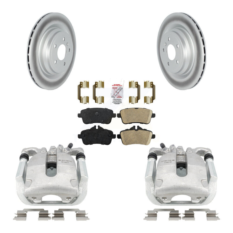 Rear Disc Brake Caliper Coated Rotors And Ceramic Pads Kit For 2014-2015 Mercedes-Benz ML350 With Sport Package KCG-100687N