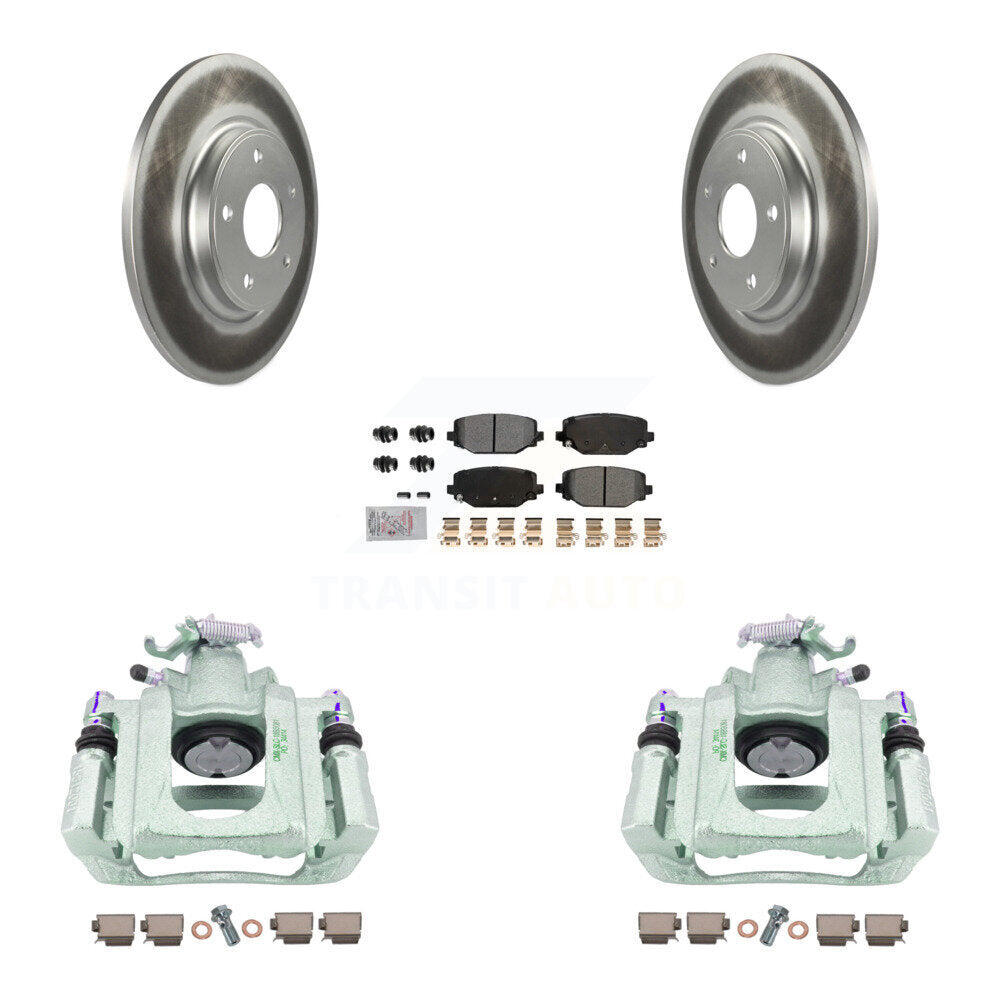 Rear Disc Brake Caliper Coated Rotors And Semi-Metallic Pads Kit For Ram C/V KCG-100690N