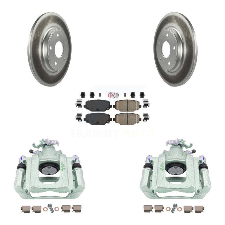 Rear Brake Caliper Coat Rotor Ceramic Pad Kit For Ram C/V With Dual Piston Front KCG-100691N