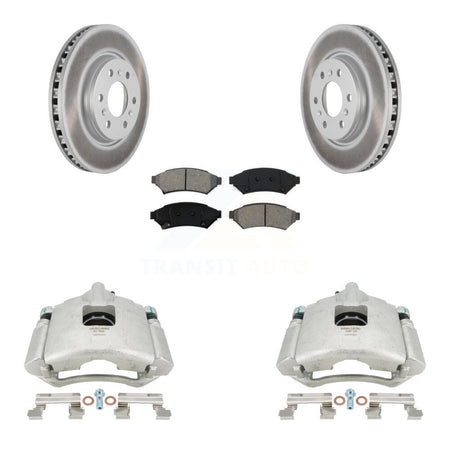 Front Brake Caliper Coat Rotor Semi-Metallic Pad Kit For Pontiac Montana Chevrolet Buick KCG-100691S