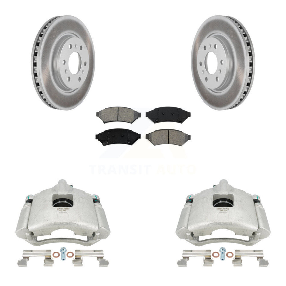 Front Brake Caliper Coat Rotor Semi-Metallic Pad Kit For Pontiac Montana Chevrolet Buick KCG-100691S