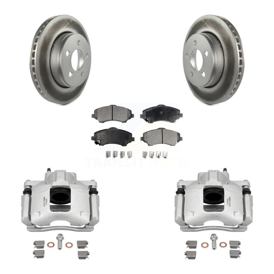 Front Disc Brake Caliper Coated Rotors And Ceramic Pads Kit For Dodge Nitro KCG-100691T