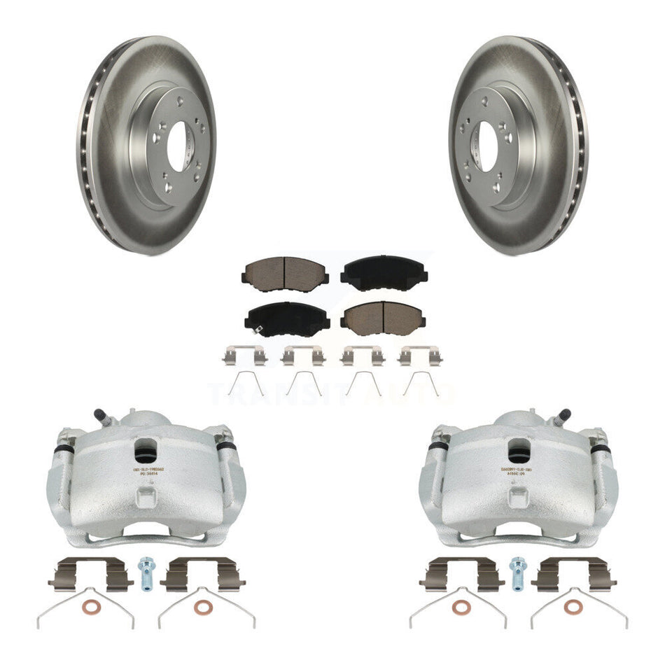 Front Disc Brake Caliper Coated Rotors And Ceramic Pads Kit For 2002-2004 Honda CR-V KCG-100692C