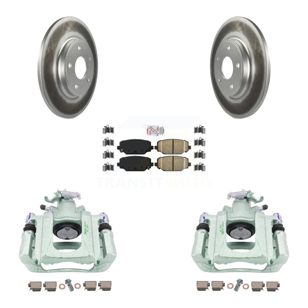 Rear Brake Caliper Coat Rotor Ceramic Pad Kit For Ram C/V With Dual Piston Front KCG-100692N