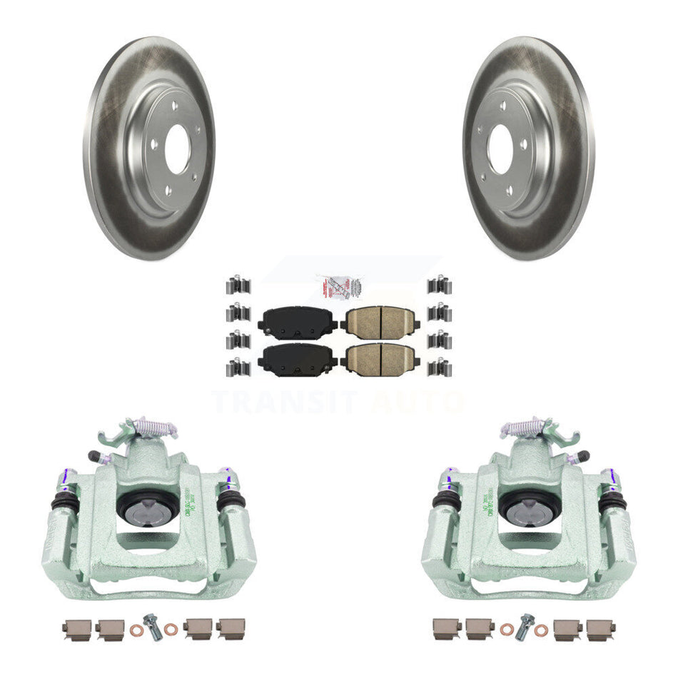 Rear Brake Caliper Coat Rotor Ceramic Pad Kit For Ram C/V With Dual Piston Front KCG-100692N